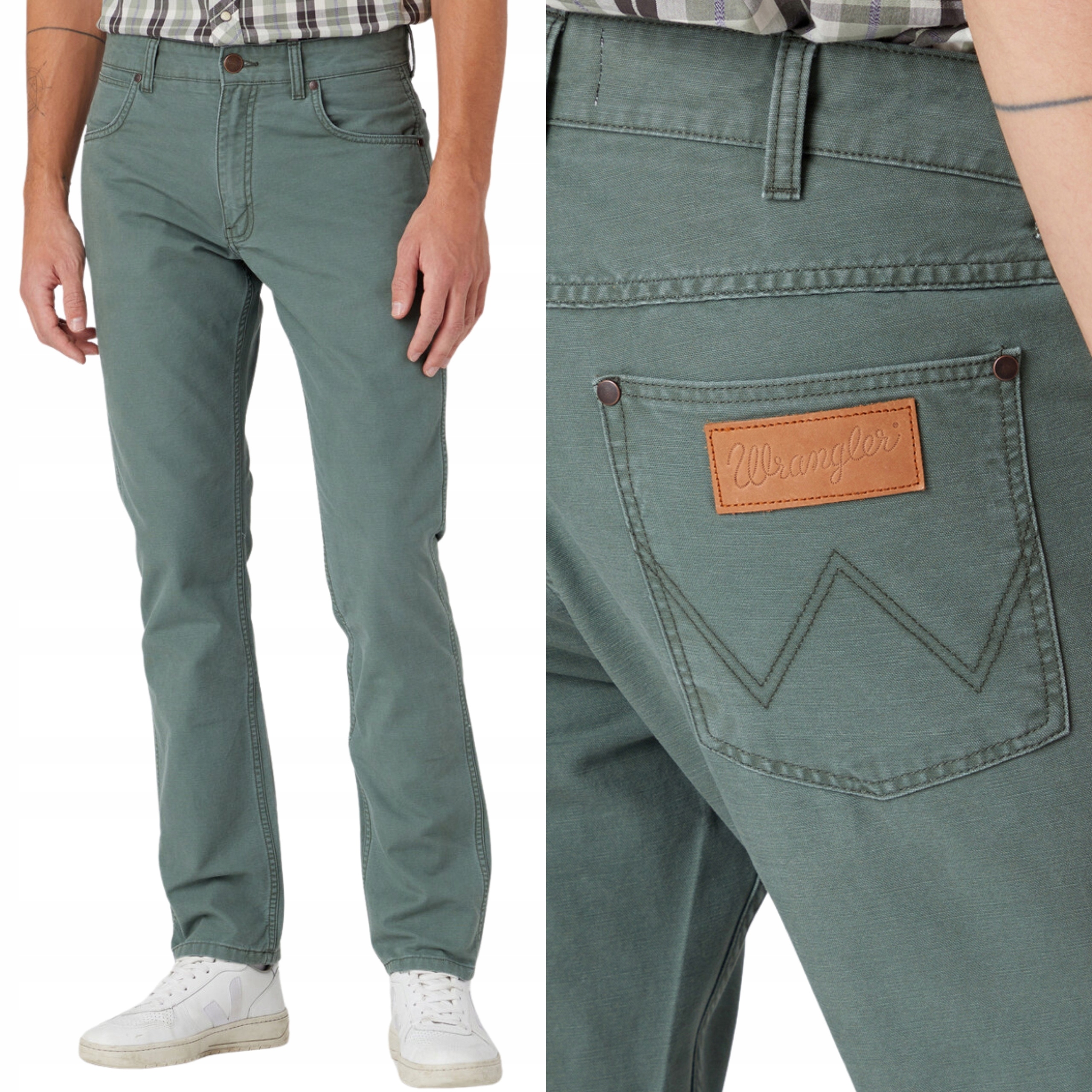 Wrangler kalhoty Straight zelené Greensboro W32 L34