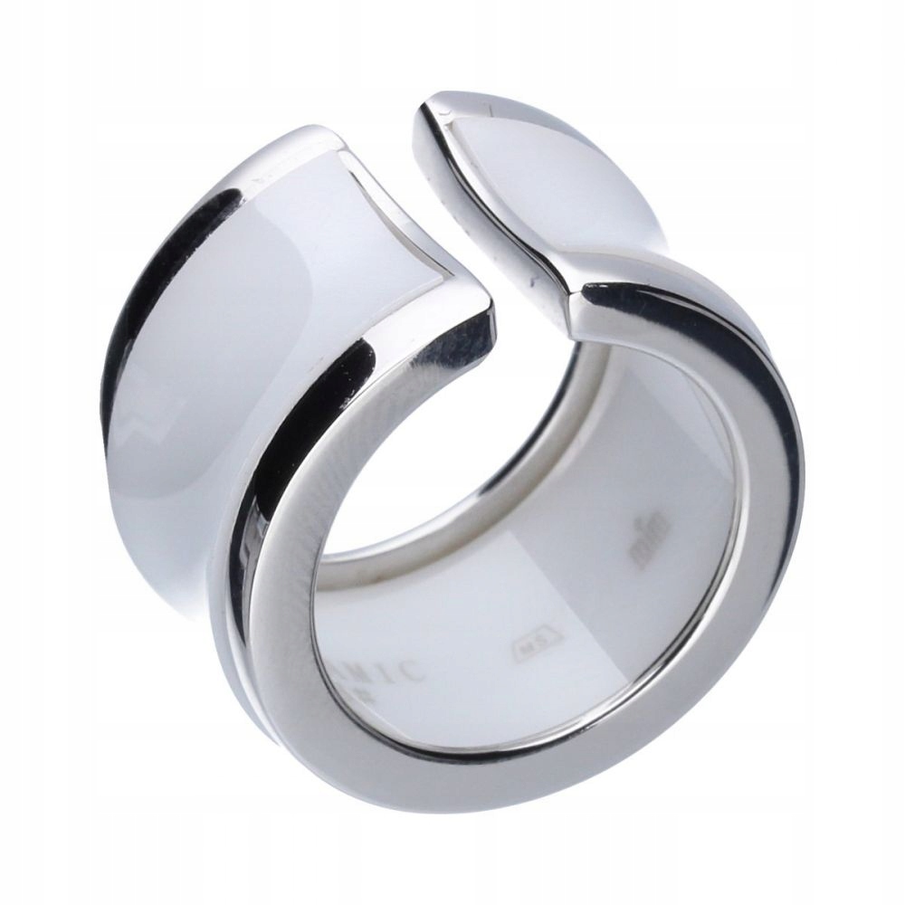 Stříbrný dámský prstýnek 925 efektní z bílé keramiky jako dárek r16