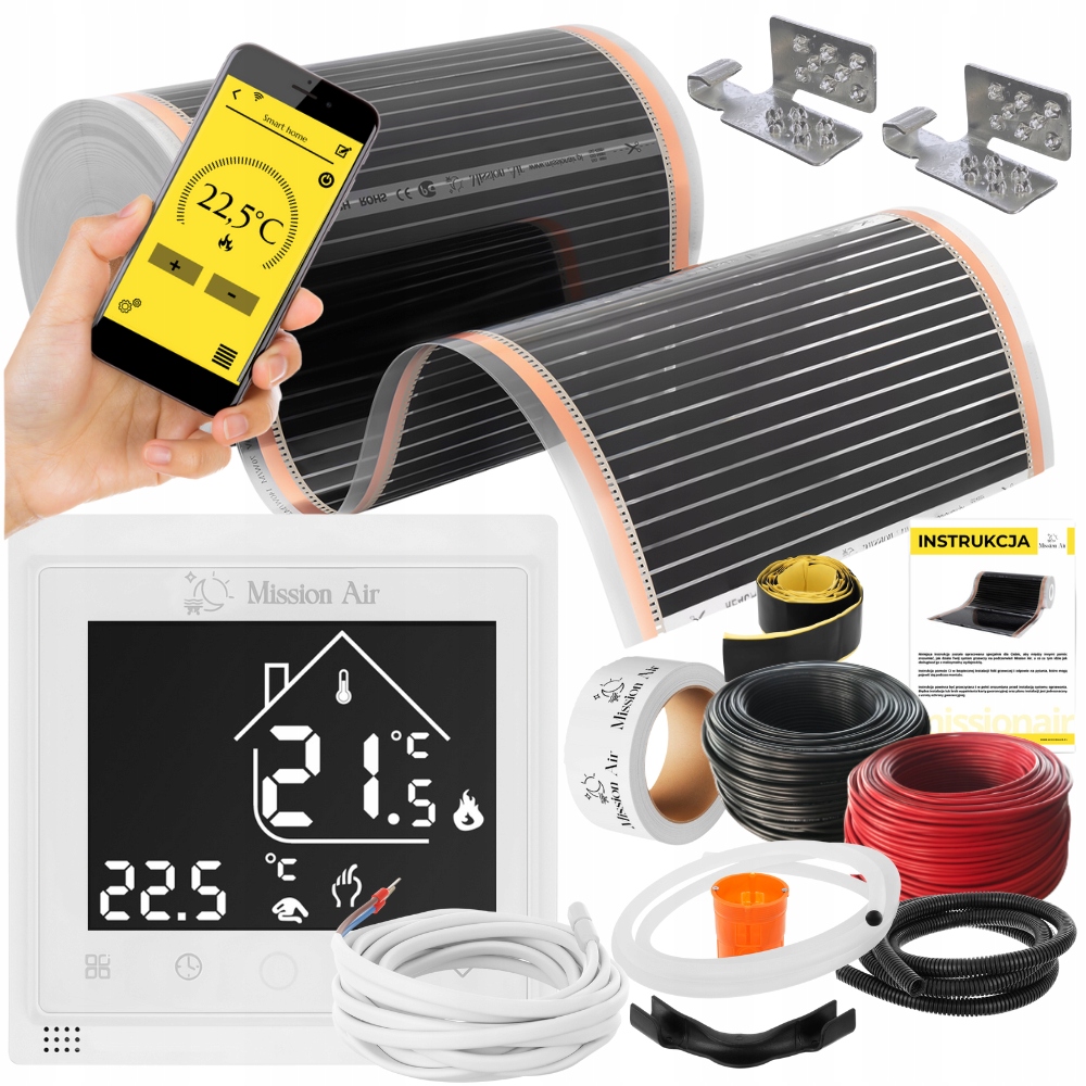 Sada Mission Air Fólia vyhrievacia podložka Infračervená 50 cm A 160 W/m² 12 m² Ptc