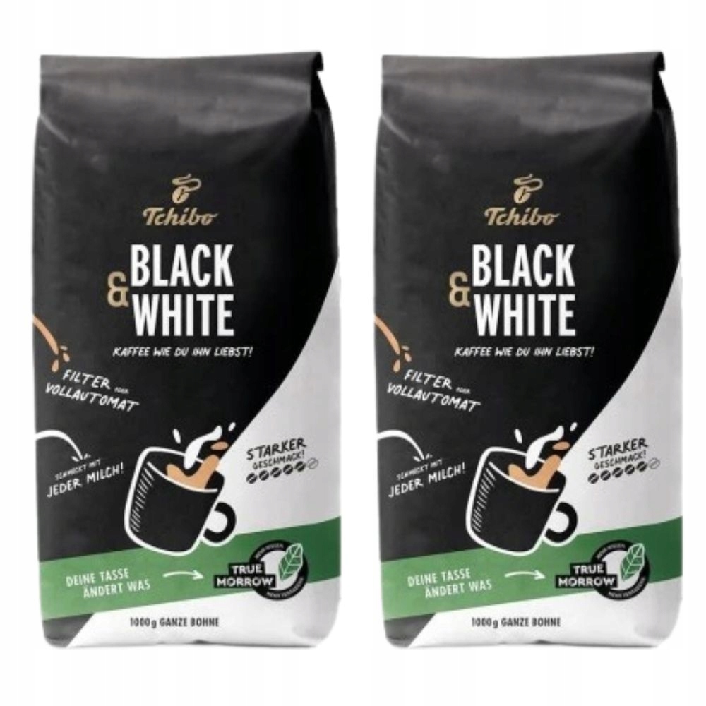 Levně Káva zrnková Tchibo Black & White 1 kg káva káva arabica robusta 2x1 kg