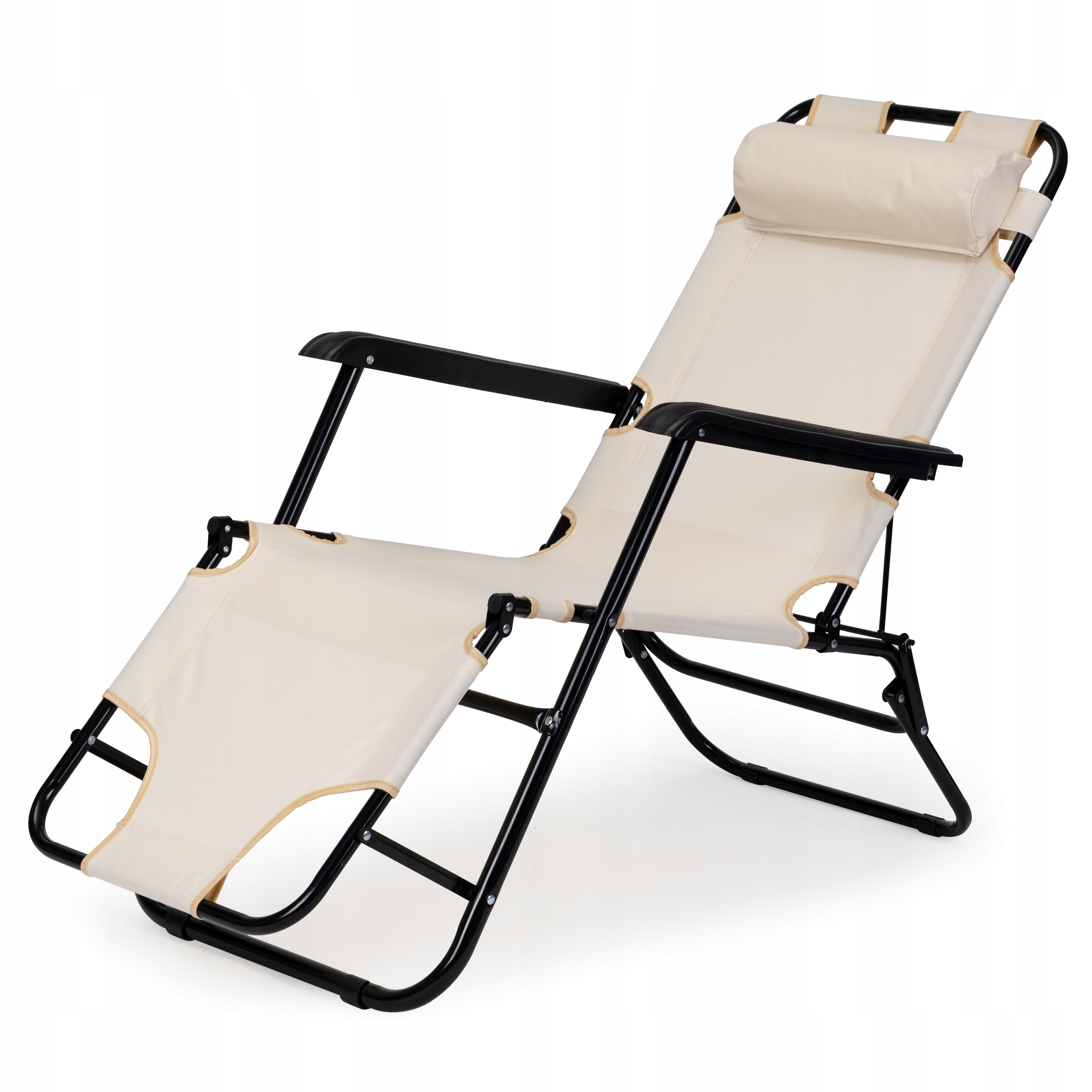 

Leżak Ogrodowy z Zagłówkiem Regulowany Fotel 150kg