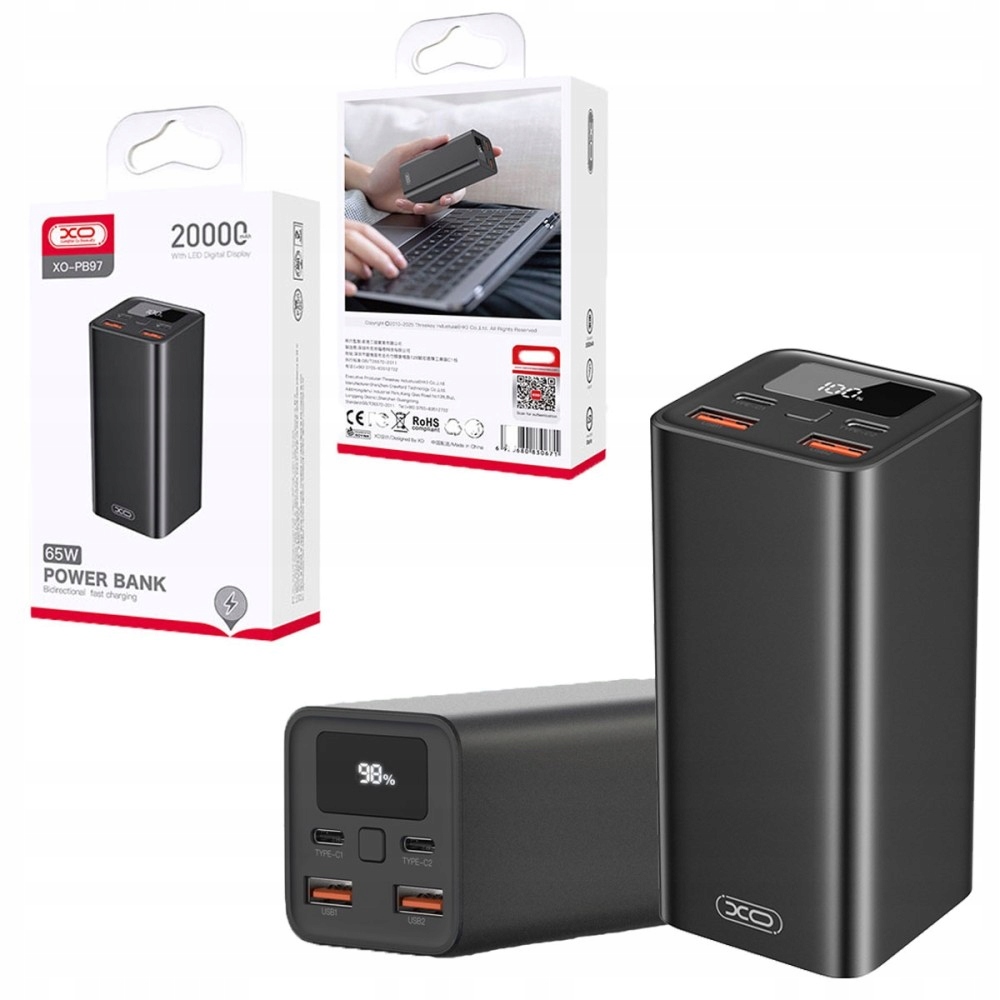 Power Banka Xo Pro Notebook PB97 65W 20000 mAh – Výkon, Který Vás Nezklame!