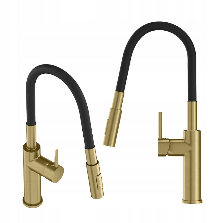 Kuchyňská Baterie Kohoutek Vysoký Flexibilní Dřez Lonar Zlatá Kartáčovaná