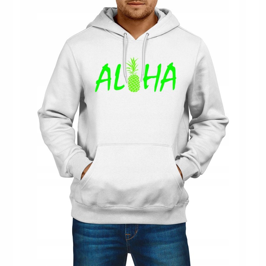 

Bluza męska Lato Aloha wakacyjna, biała XL