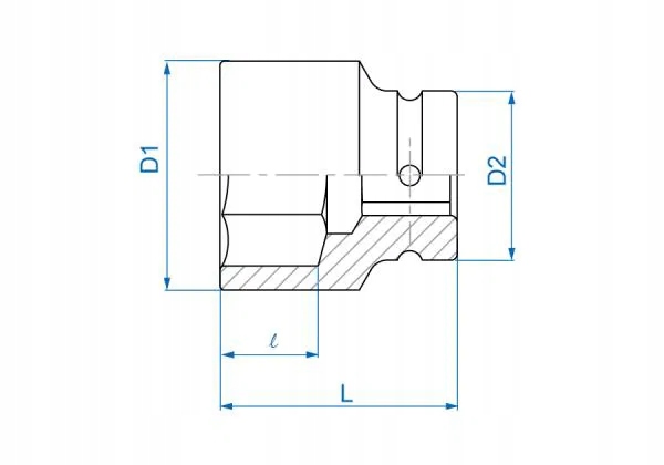 NASADKA KRÓTKA UDAROWA 1" CALOWA 3-3/8" x 95mm, 6-kąt King Tony Marka King Tony