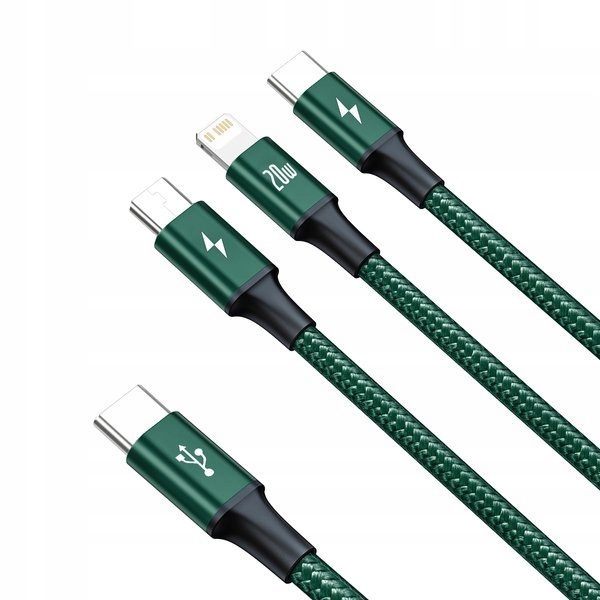 BASEUS KABEL 3W1 USB-C DO LIGHTNING TYPE-C MICRO PRZEWÓD 20W PD 3.5A 1.5M Długość przewodu 1.5 m