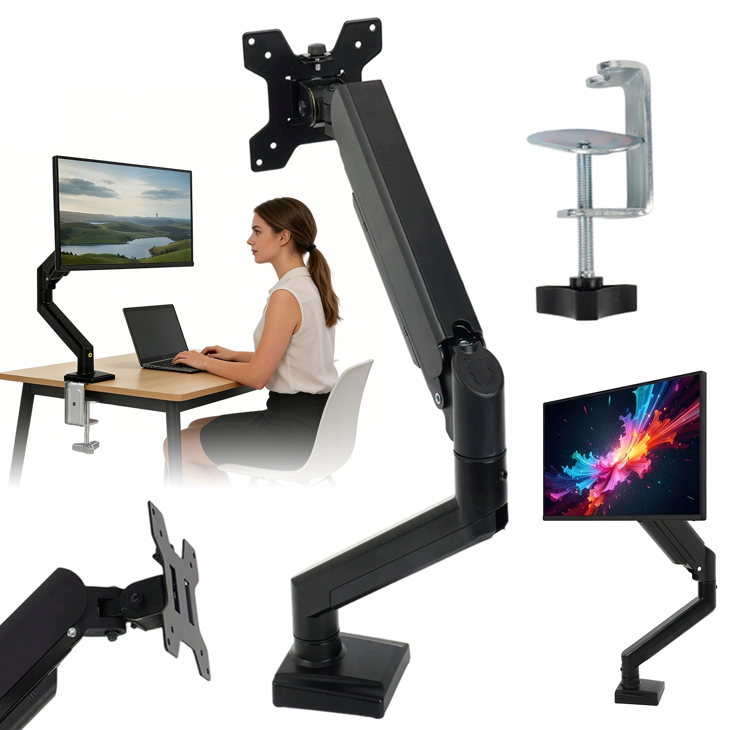 Nastavitelný Stojan Na Monitor 13-32 Palců S Rotací 360 A Vesa 75X75 100X100