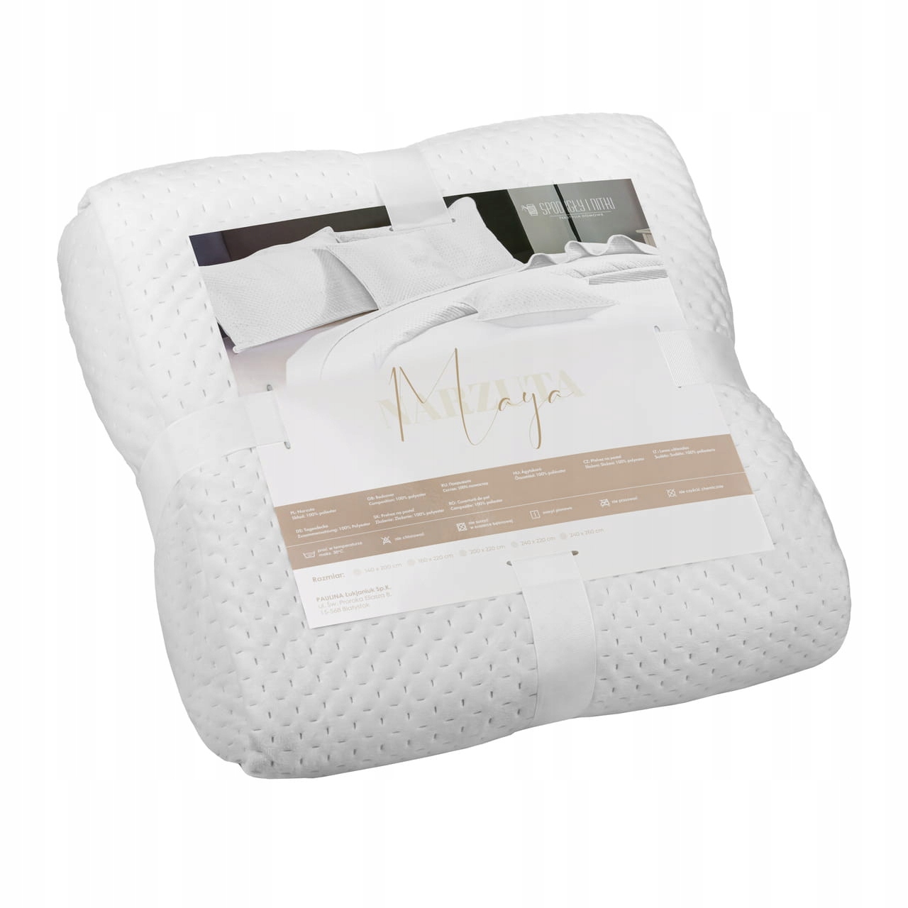 Dekorativní přehoz Maya 140x200 velurový prošívaná, bílý