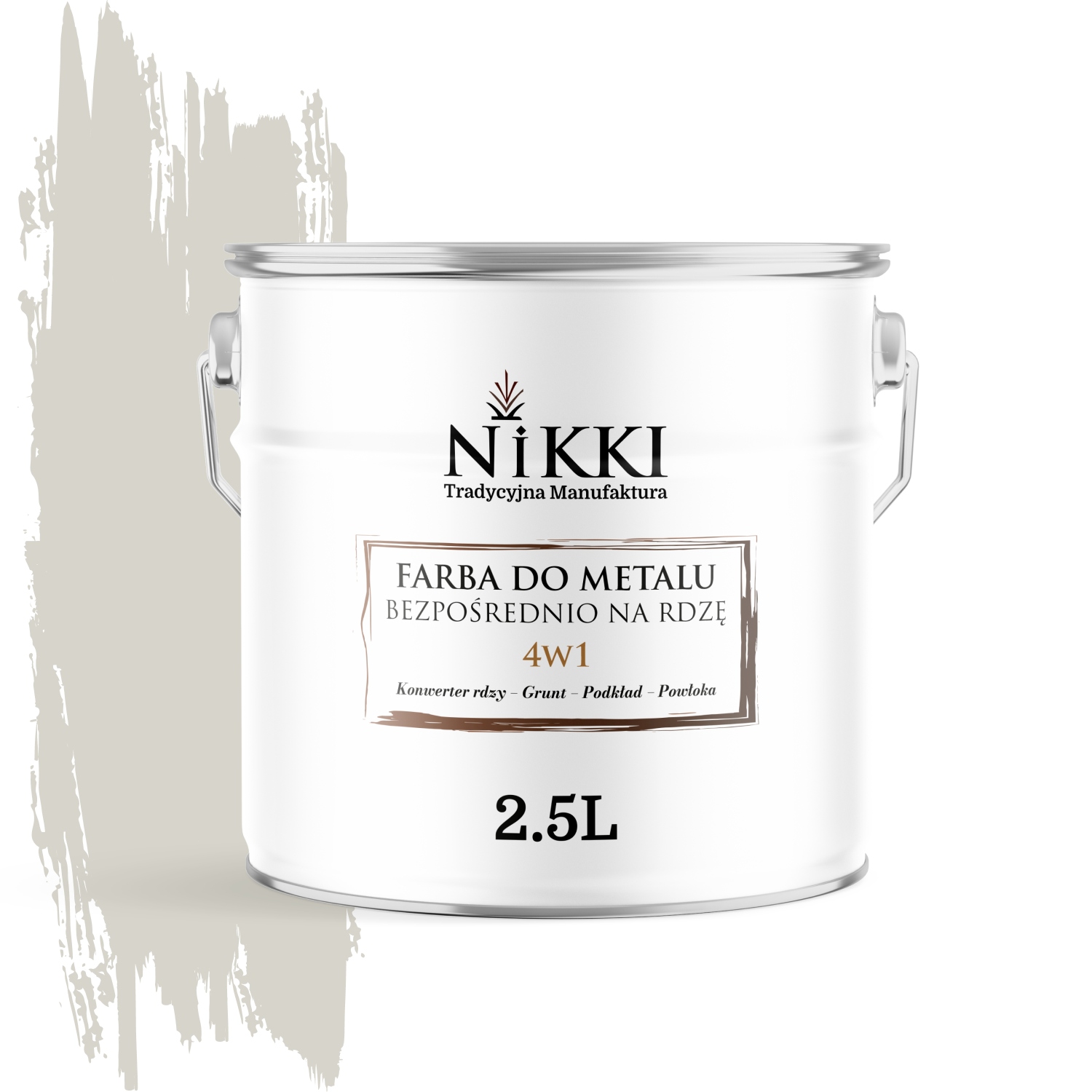 Farba Na Kov Priamo Na Hrdzu 4v1 Pozinkovaná Bielo-sivá Ral 9002 Satén 2,5L