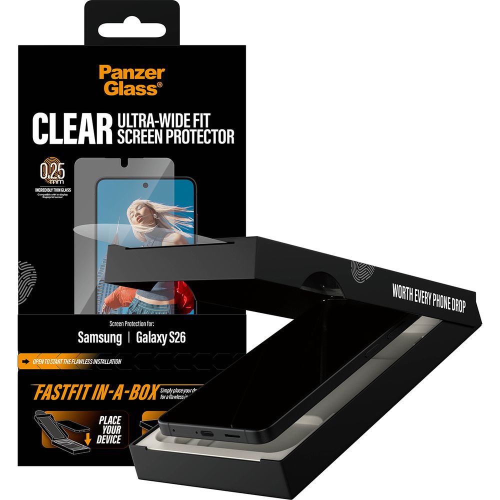 Tvrzené sklo pro Galaxy S26, PanzerGlass, sklo na displej aplikátor