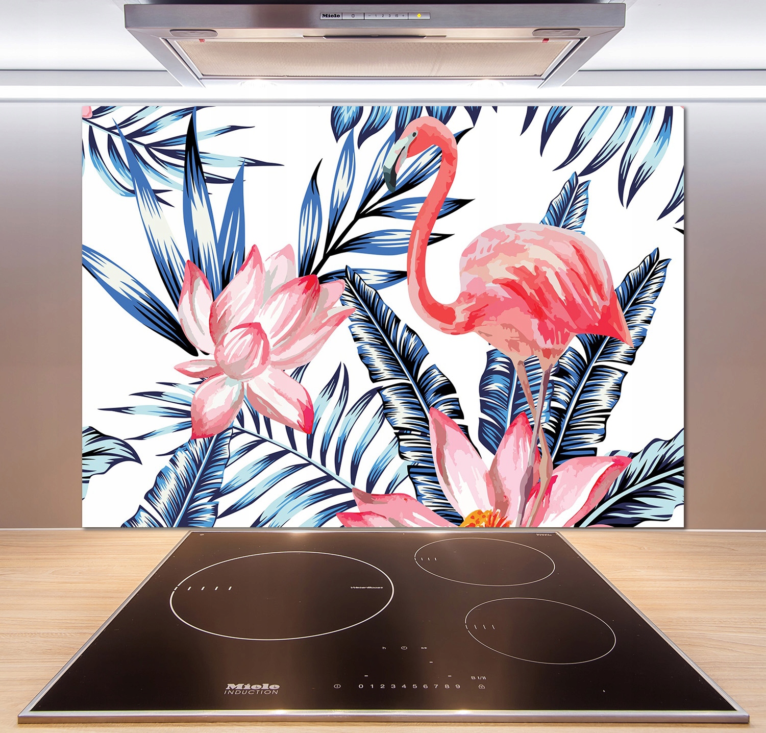 

Panel do kuchni Flamingi i rośliny 100x70 + Klej