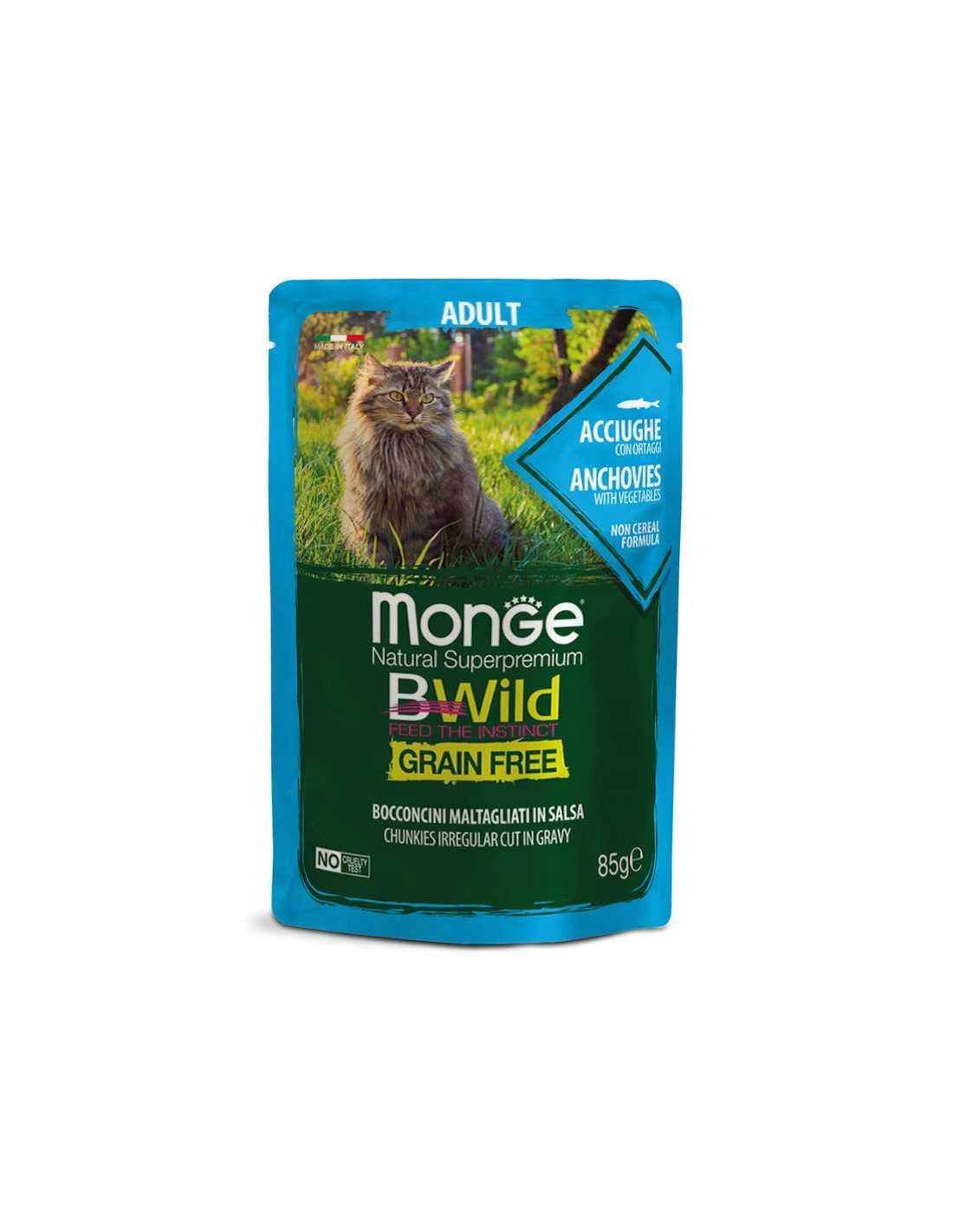 Levně 13X Monge BWild Grain Free Anchois Zelenina 85g
