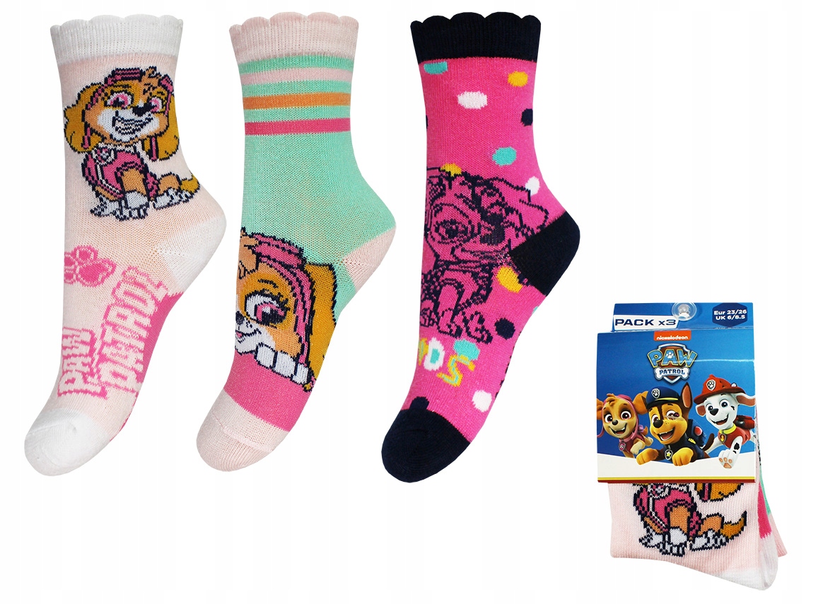 

Psi Paw Patrol Skarpetki Dziecięce 3-PAK 27/30