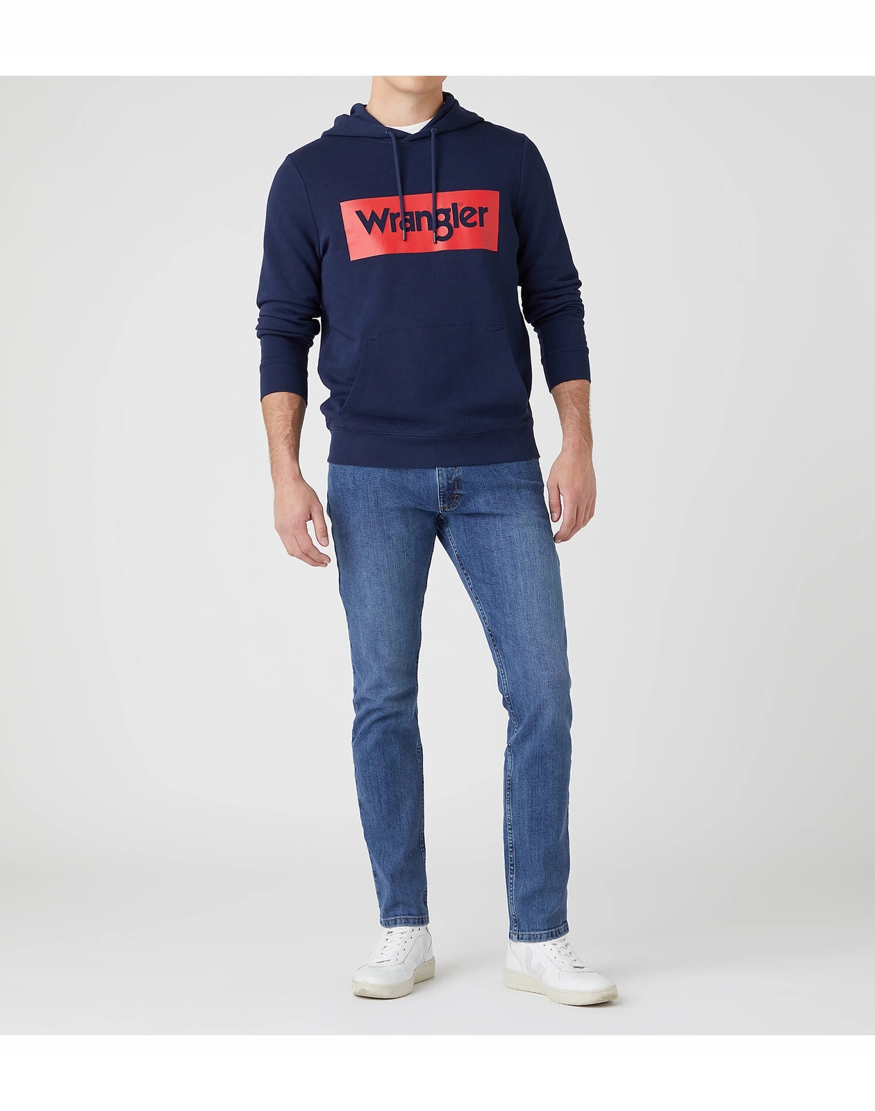 Męska bluza Wrangler Logo Hoodie Navy 112142847 W6MAHA114 XL