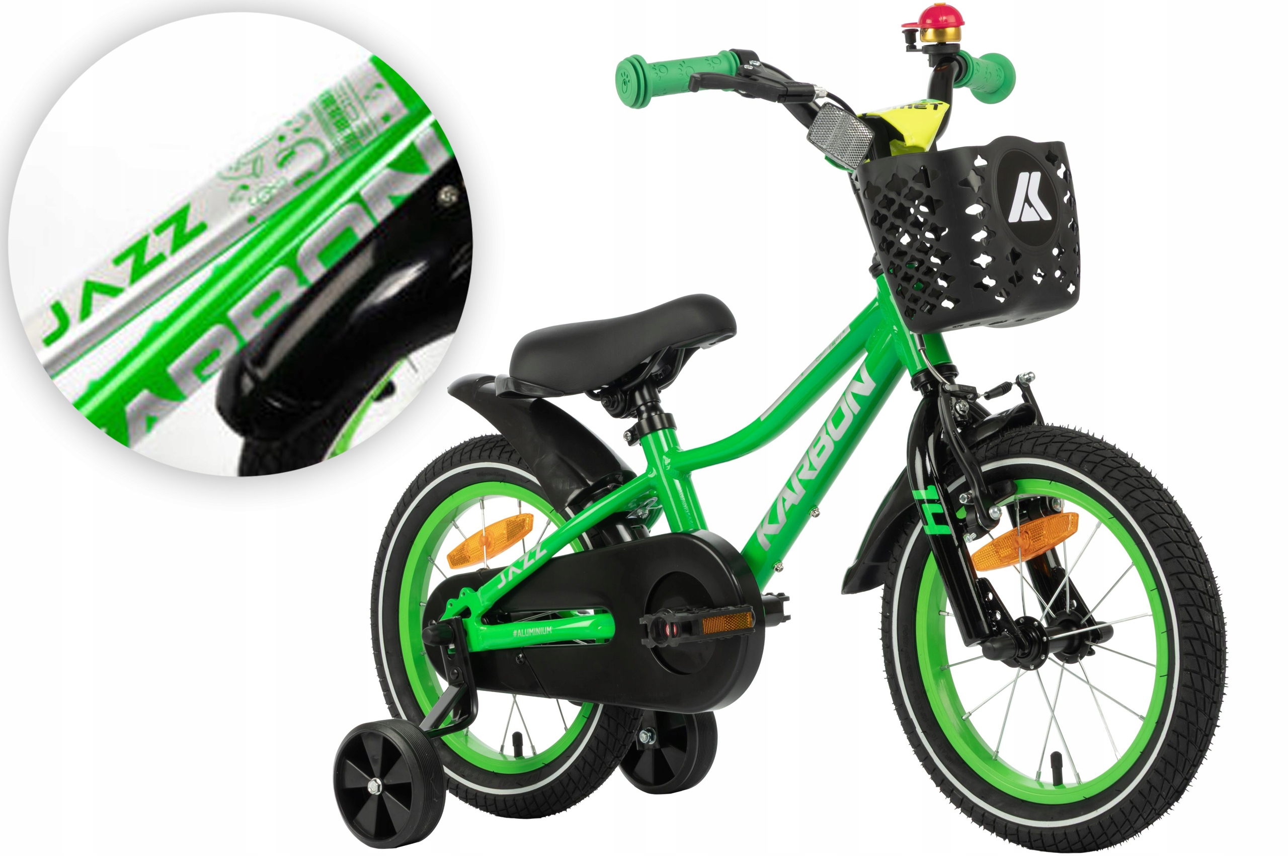 Rower dziecięcy 14" Karbon Jazz zielony neonowy R25