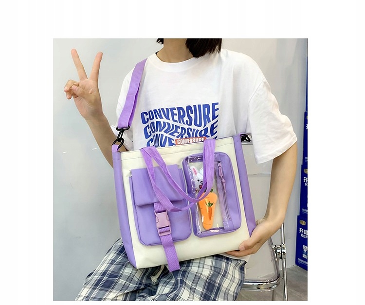 Zestaw szkolny plecak fioletowy 4 elementy Marka inna