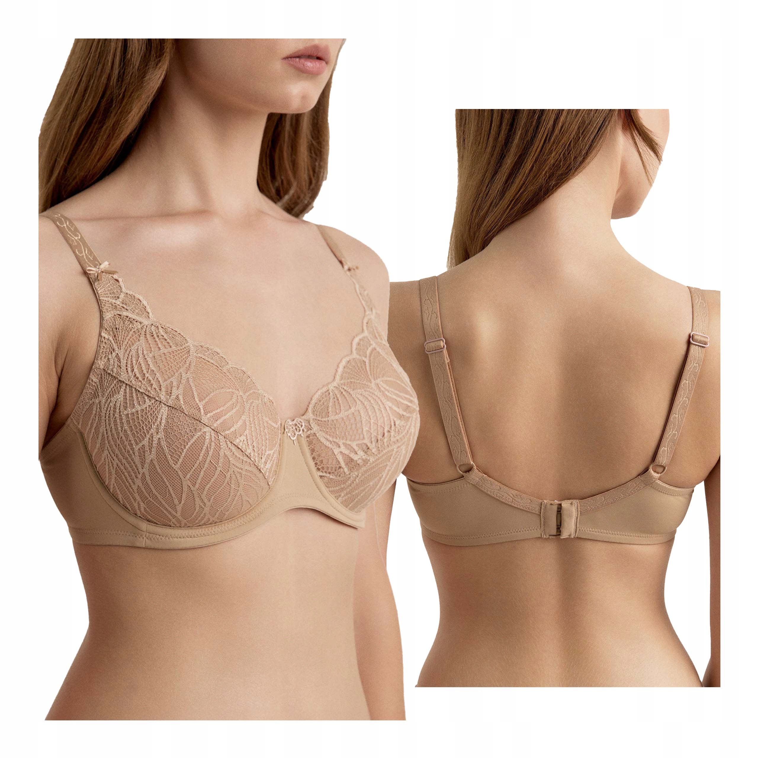 Dámská měkká krajková podprsenka Fiszbiny 90B béžová Conte