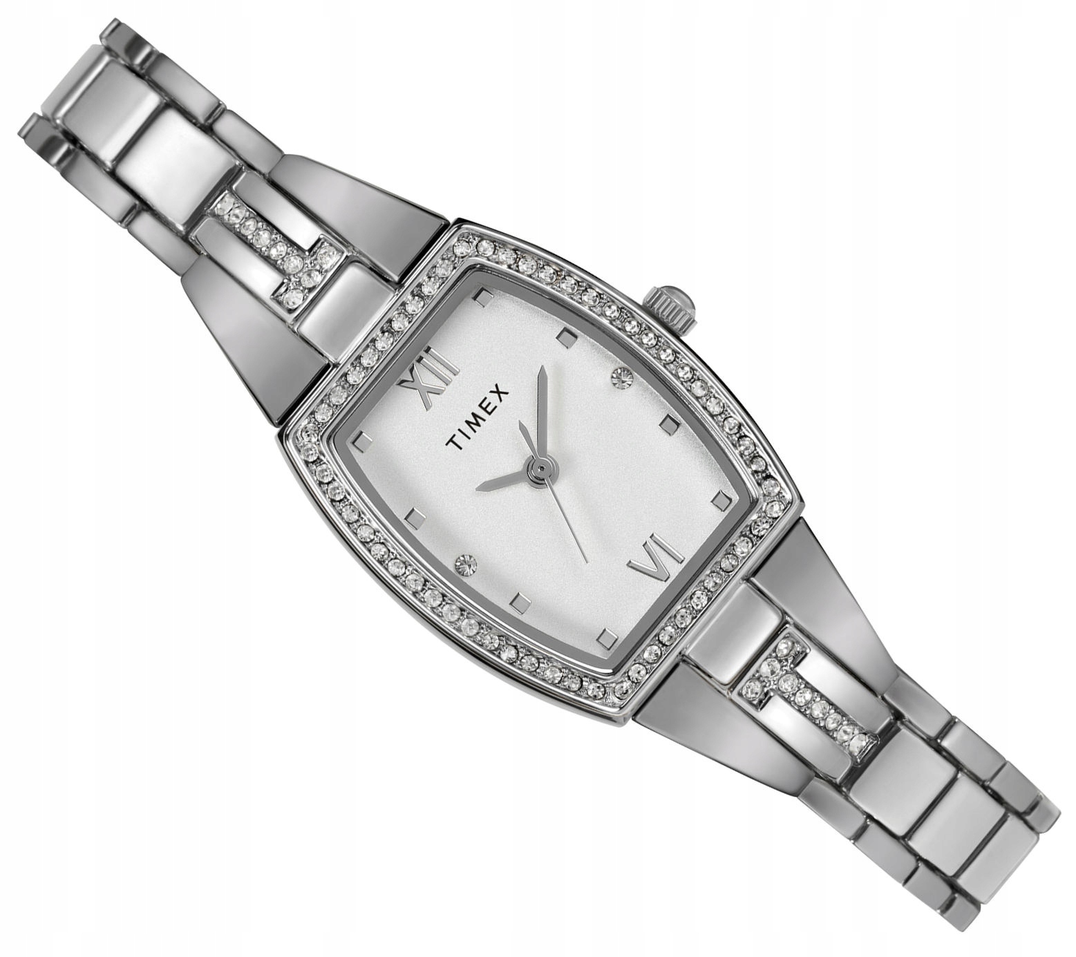Dámské Bižuterní Stříbrné Hodinky Timex Main Street TW2W95600 Zirkony
