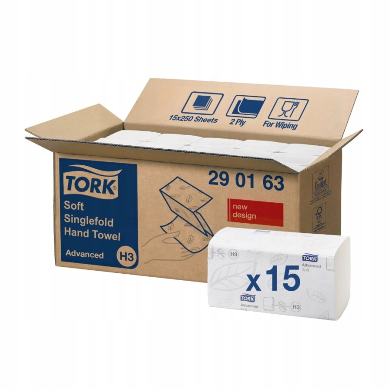 

Tork 290163 Ręcznik w składce Zz, biały Advanced