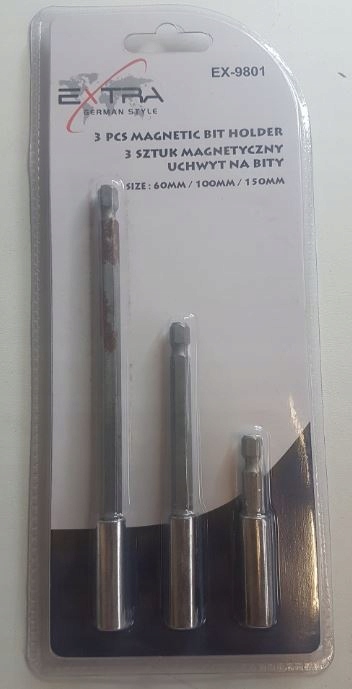 PRZEDŁUŻKA UCHWYT MAGNETYCZNY DO BITÓW 1/4 3SZT Liczba elementów w zestawie 3 szt.