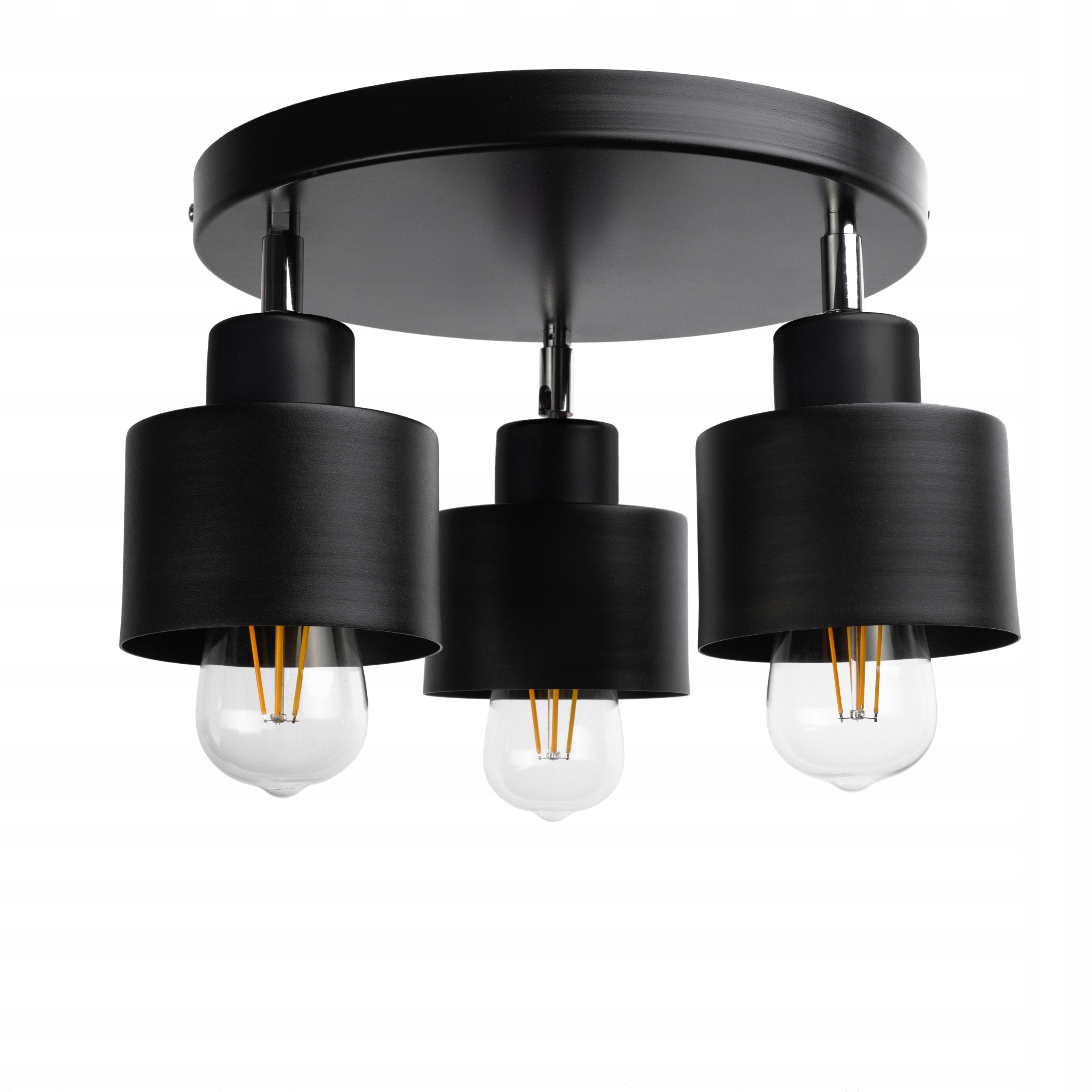 

Lampa Wisząca Sufitowa Żyrandol Okrągła Czarna 3X