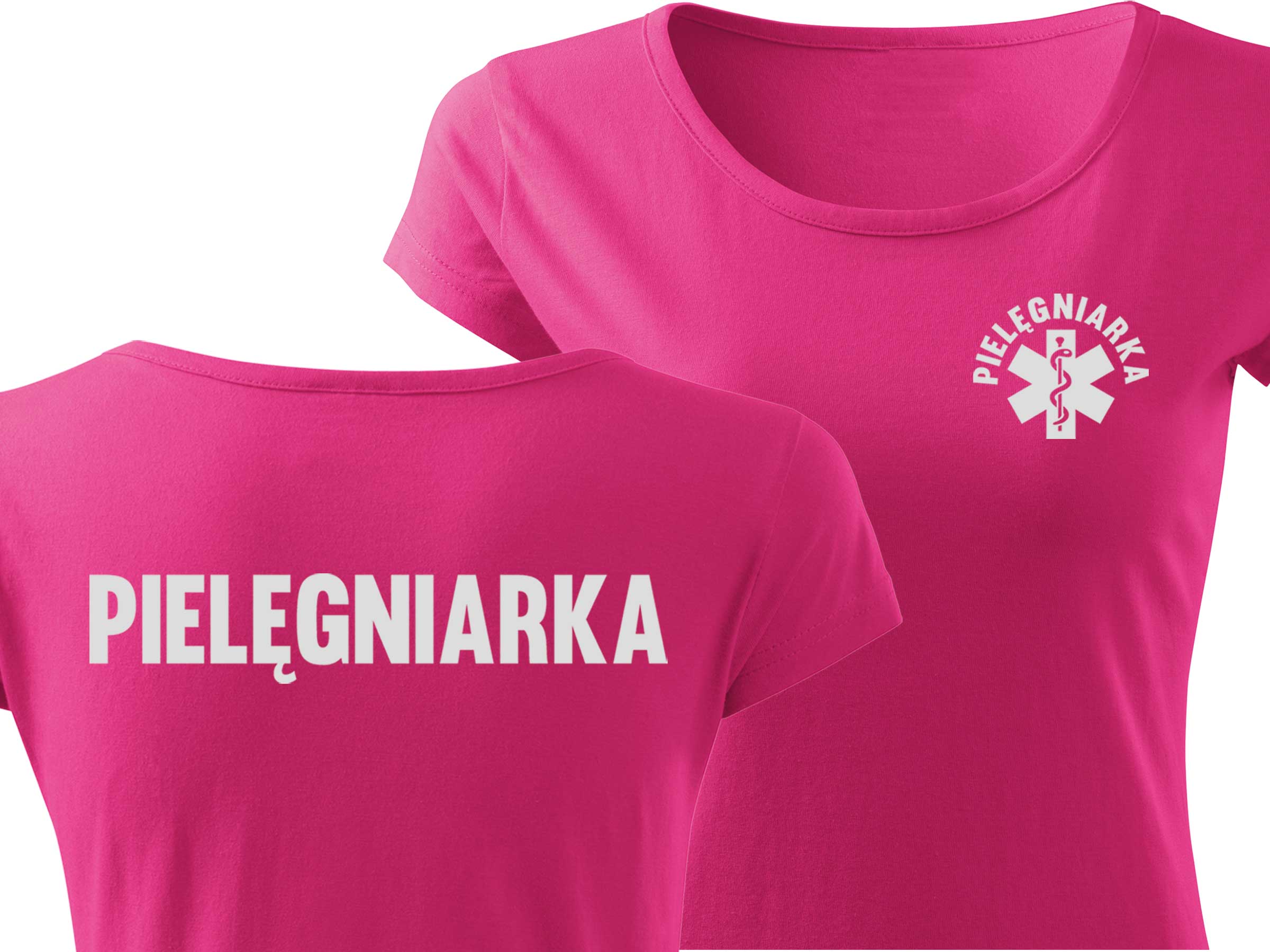 

Damska Bluzka Odblaskowa Nadruk Pielęgniarka - XL