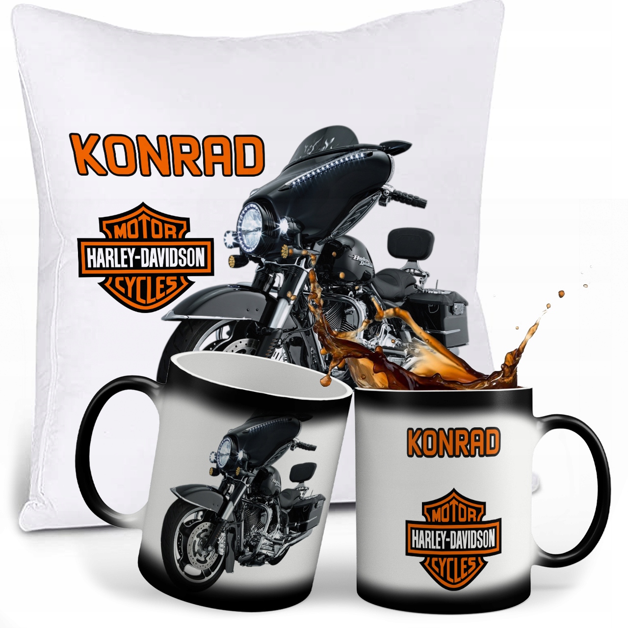 

Zestaw Harley Davidson Magiczny Kubek Poduszka