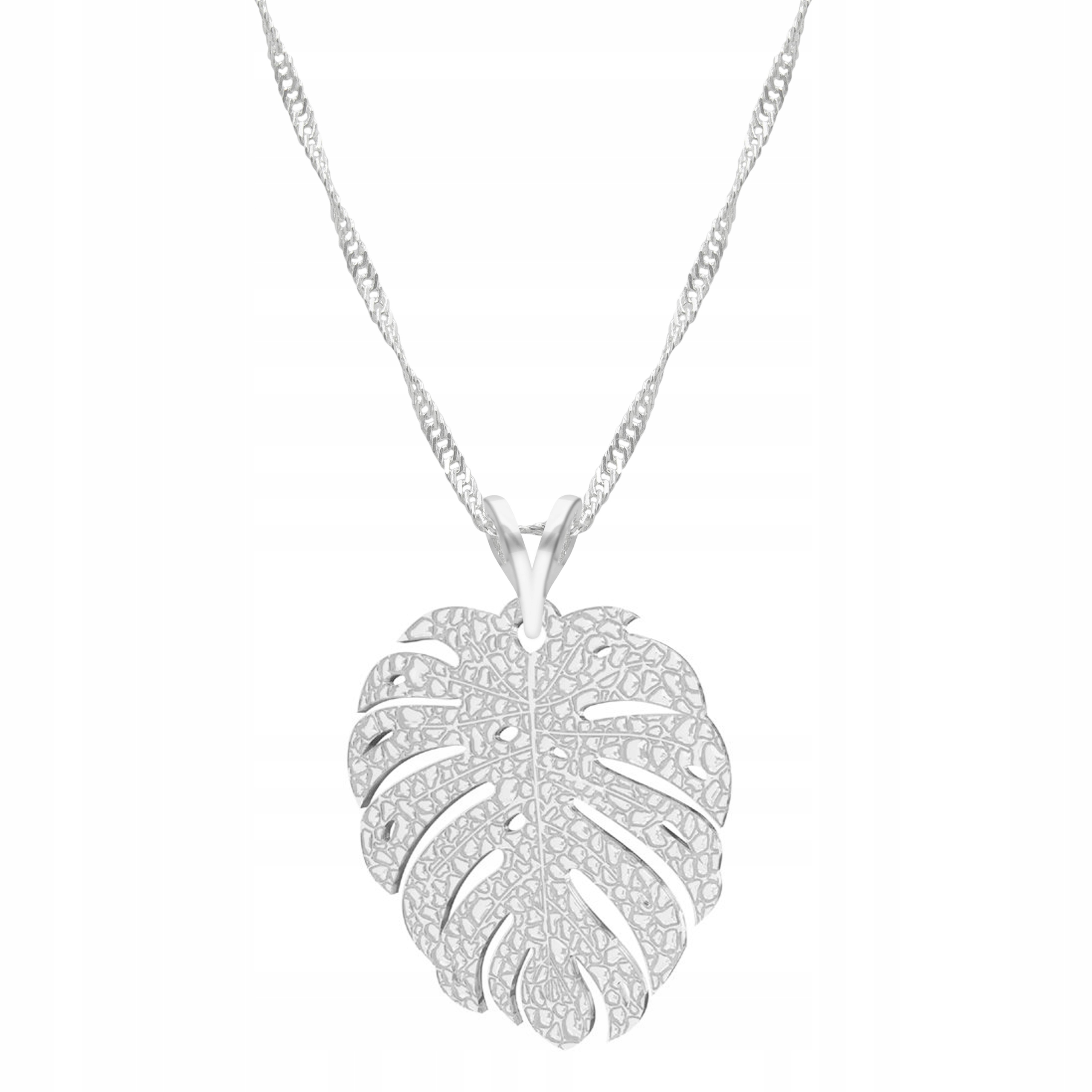 Stříbrný řetízek náhrdelník 925 Lístek List