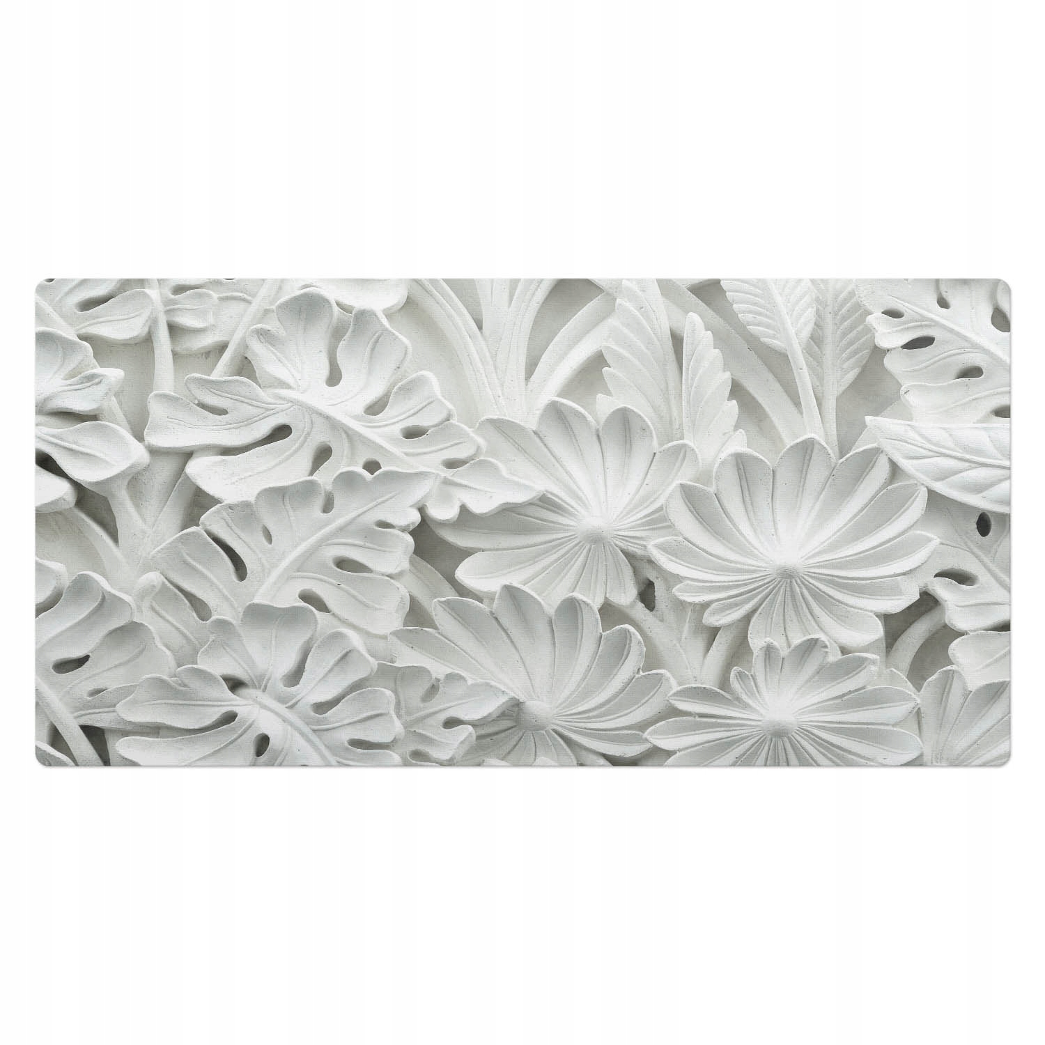 Winylowa mata antypoślizgowa na biurko gamingowe Kwiatowy relief 100x50 cm