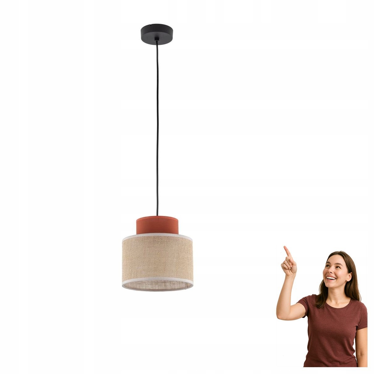Závesná lampa Duo Juta Brown 3139 Tk Lighting
