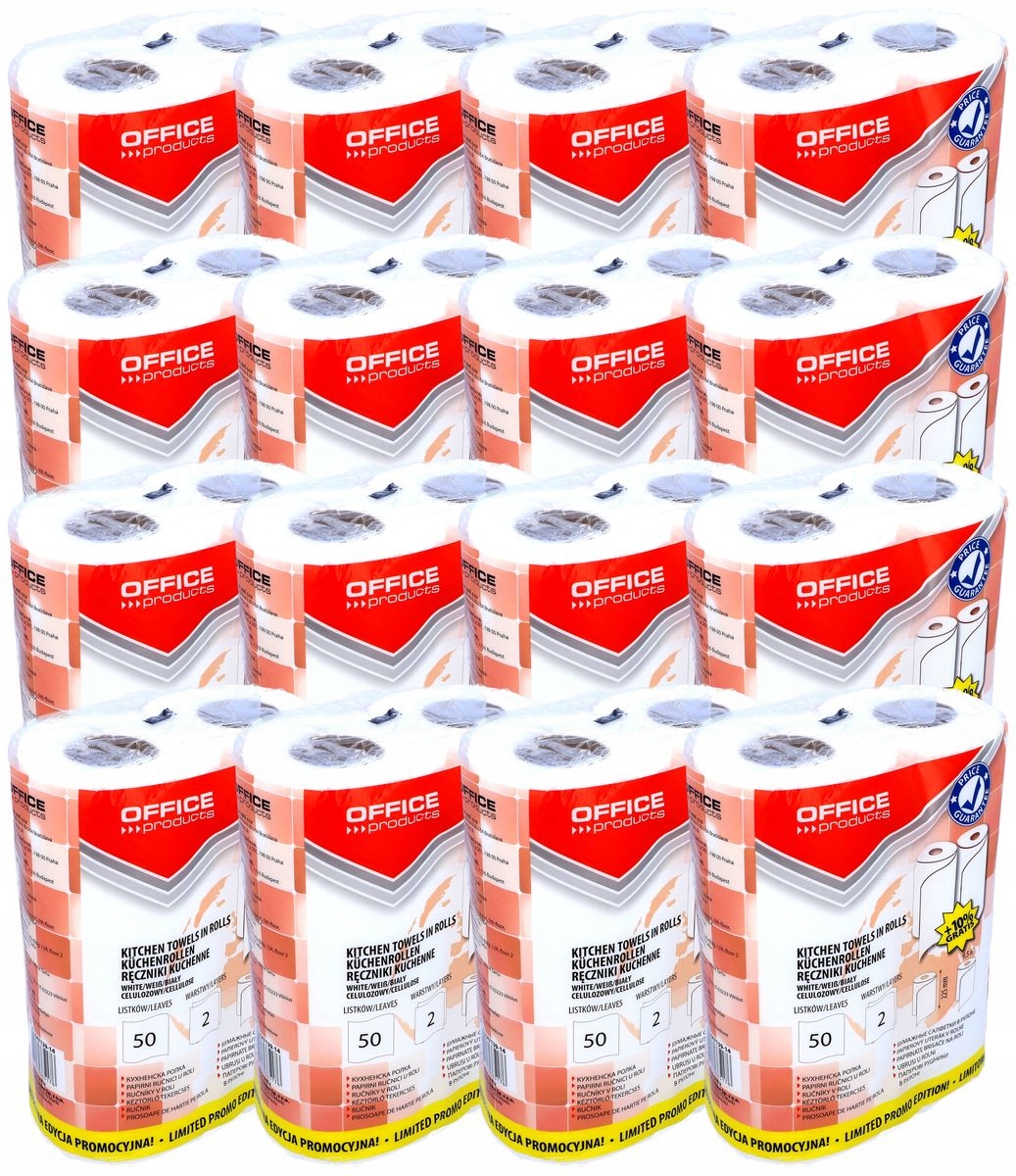 Kuchyňský ručník 2-vrstvý bílý Office Products 16 x 2 role (16 x 9,25 m)