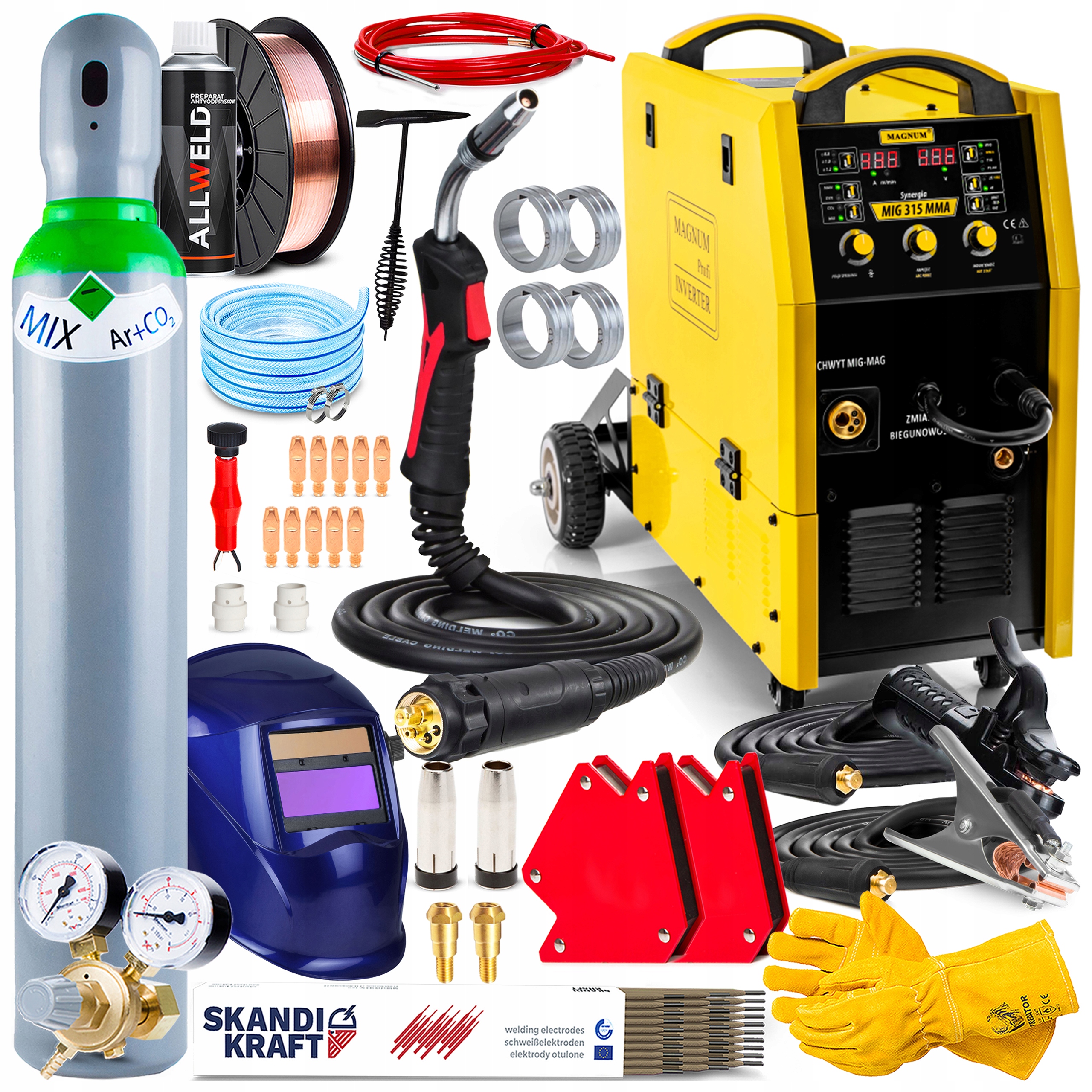 Poloautomatický Svařovací Stroj Magnum Mig 315 Synergie 4X4 Mma 315A 400V 2T 4T Spot