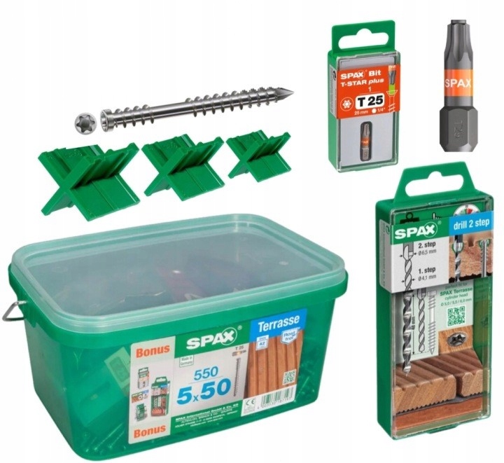Wkręty Do Drewna Tarasowe 5x50 Nierdzewne Spax 550szt Akcesoria