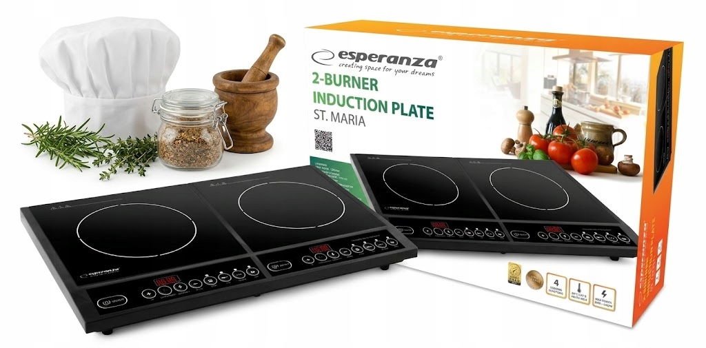 Kuchenka indukcyjna podwójna 2x 2000W Led dotykowa Esperanza St.maria