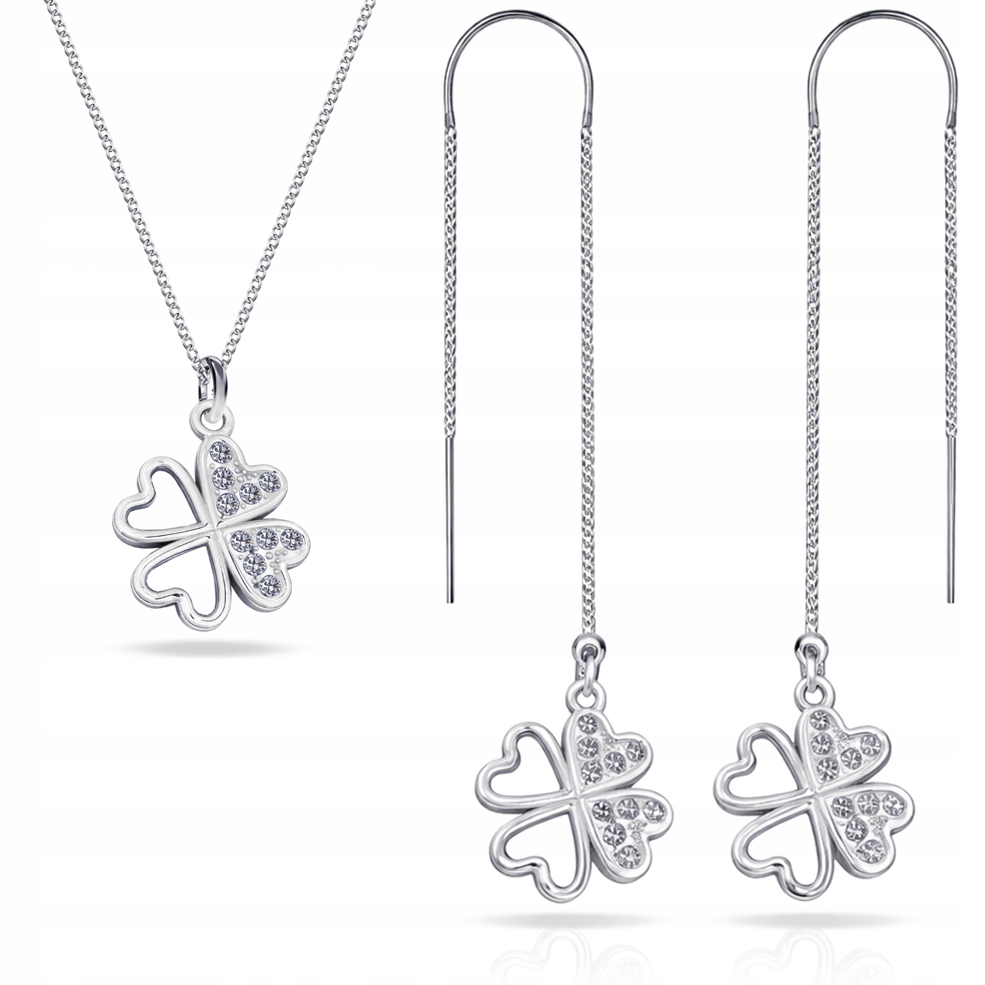 Sada stříbrných šperků se čtyřlístek , stříbro 925
