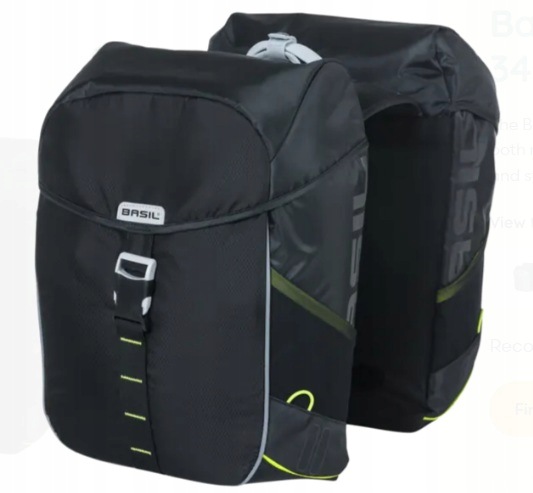 Skawy Rowerowe Basil Miles Double Bag 34L Black/Lime