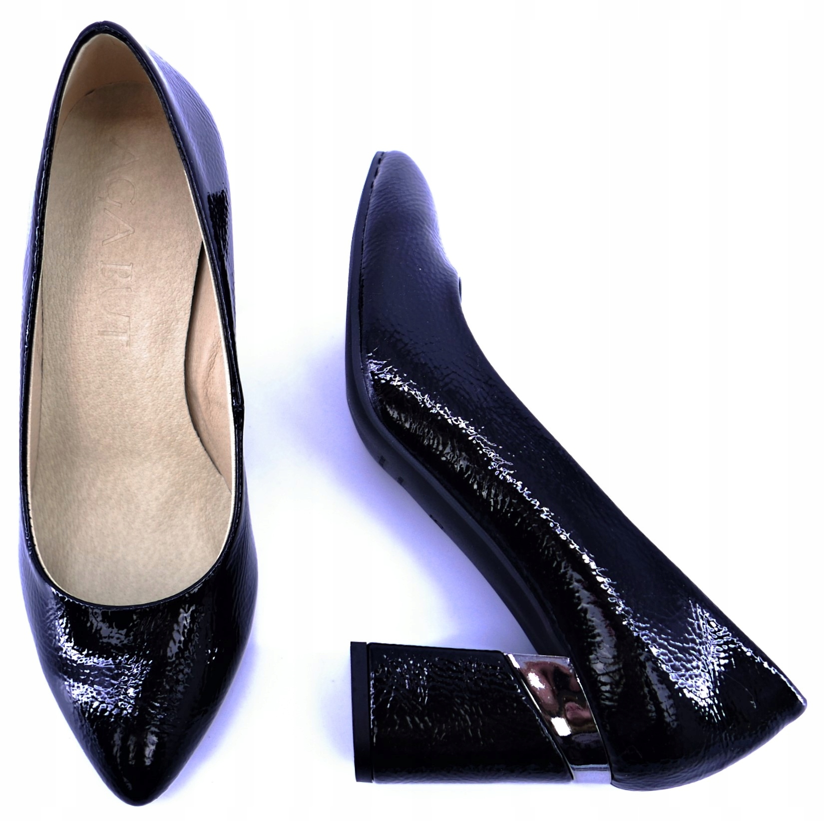 Aga But Polské Lodičky Černé Lakované R36