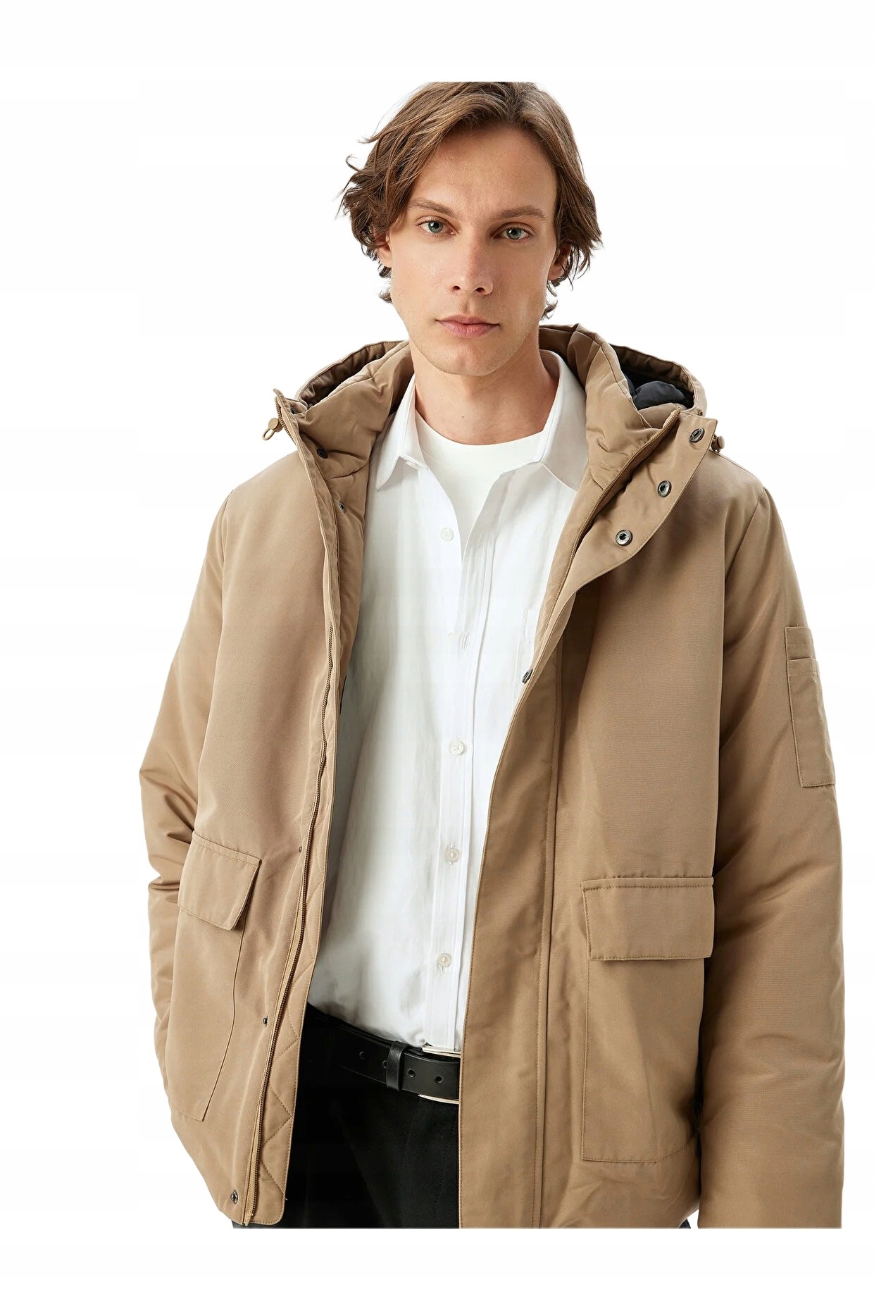 Koton Pánská Bunda S Kapucí Béžová S Podšívkou Na Boky M 5DA