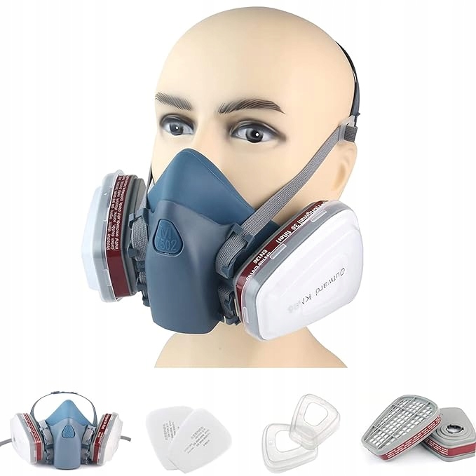 PÓŁMASKA MASKA LAKIERNICZA PA1 PODWÓJNA PRZECIW GAZOWA CHEMICZNA FILTRY 10X EAN (GTIN) 5906630546053