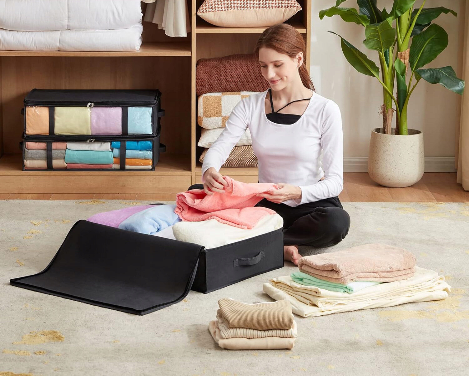 Organizer torba do przechowywania ubrań kołdrę koce pudełko do szafy XXL Marka inna