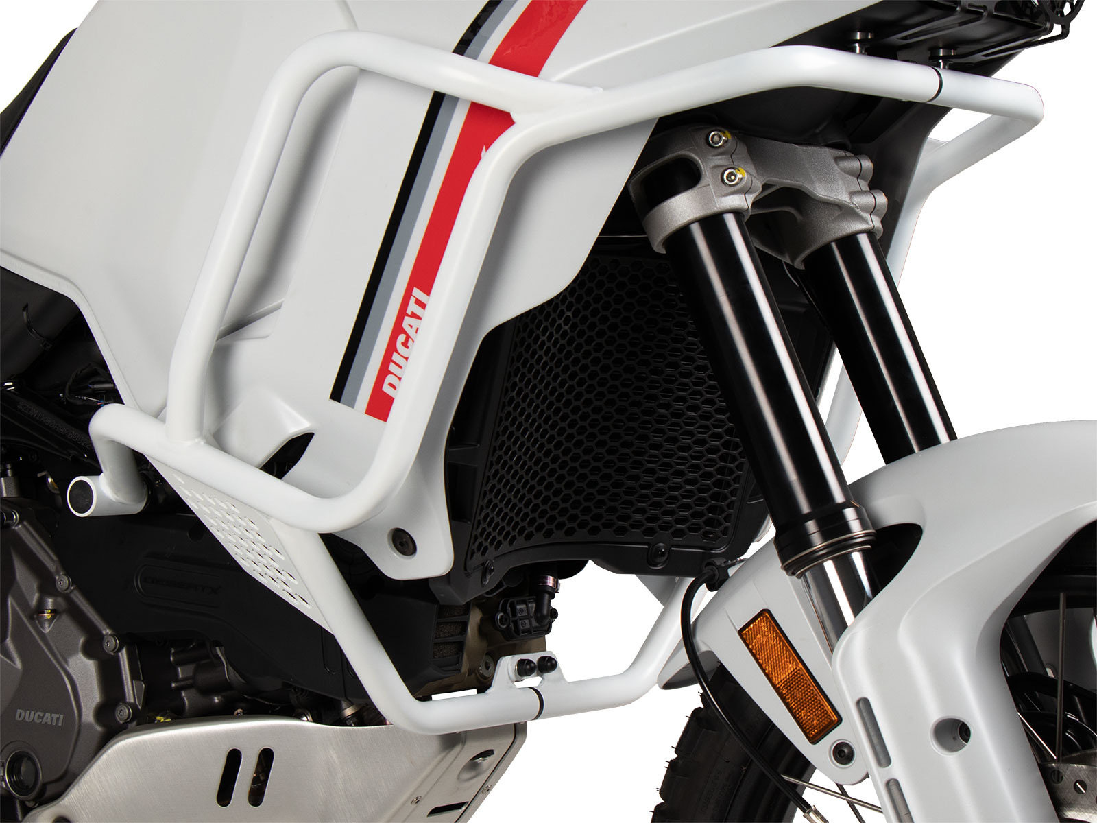 Tankguard biely pre Ducati DesertX Rally (2024-)