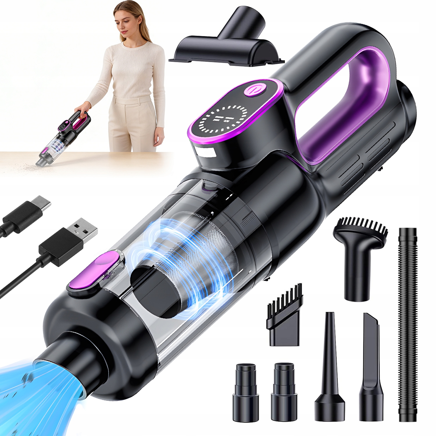 Vysavač S Led Bezkartáčovým Motorem Pro Domácí Automobily