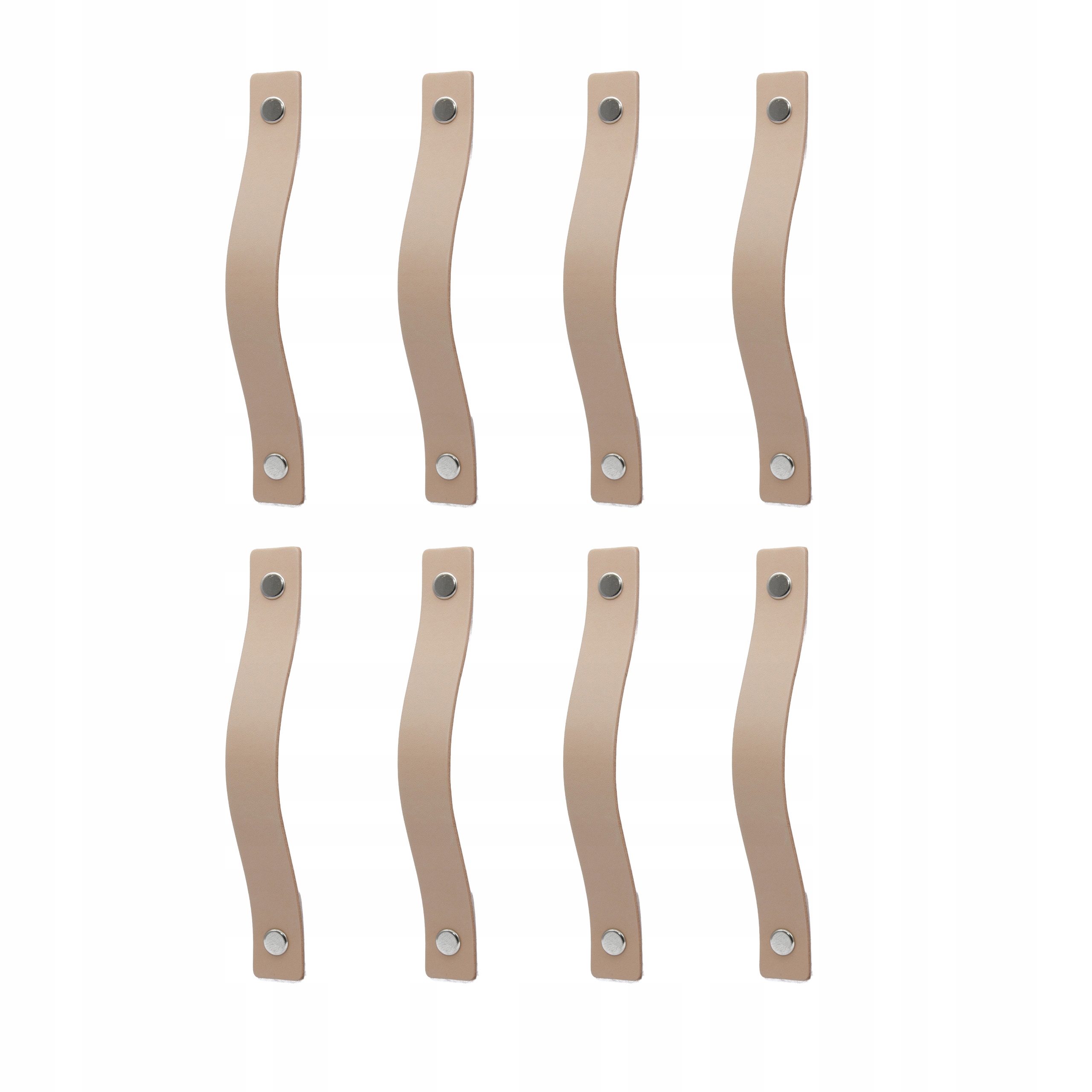 Set 8 x kožená nábytková úchytka Coloriso Přírodní 96 mm Šrouby