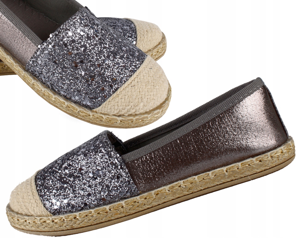 

Trampki espadryle Tenisówki wsuwane grafitowe 36