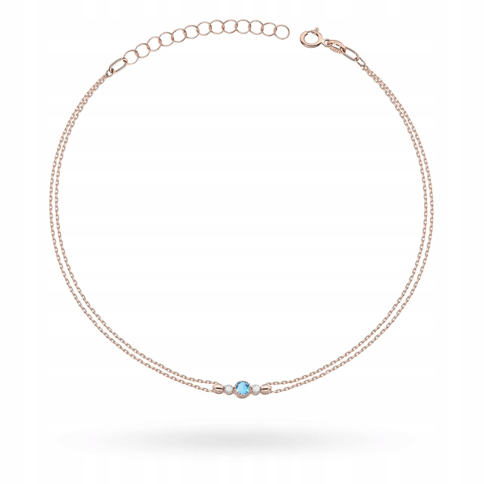 Bransoletka Topaz 0,15ct różowe złoto pr. 585