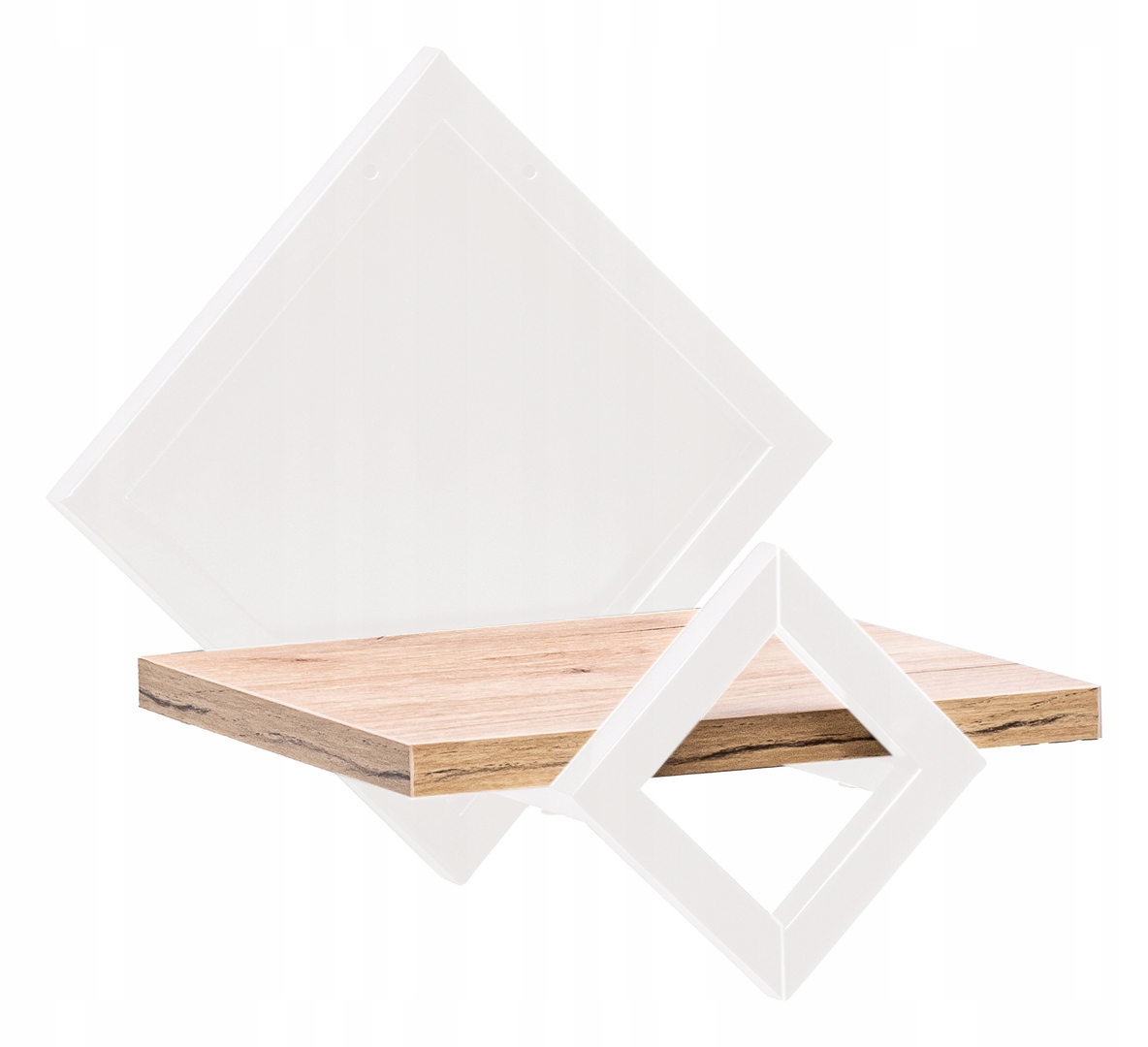 STOJAK PÓŁKA WISZĄCA KWIETNIK ŚCIENNY METALOWY Z BLATEM - BIAŁY/DĄB CRAFT Marka Versanis