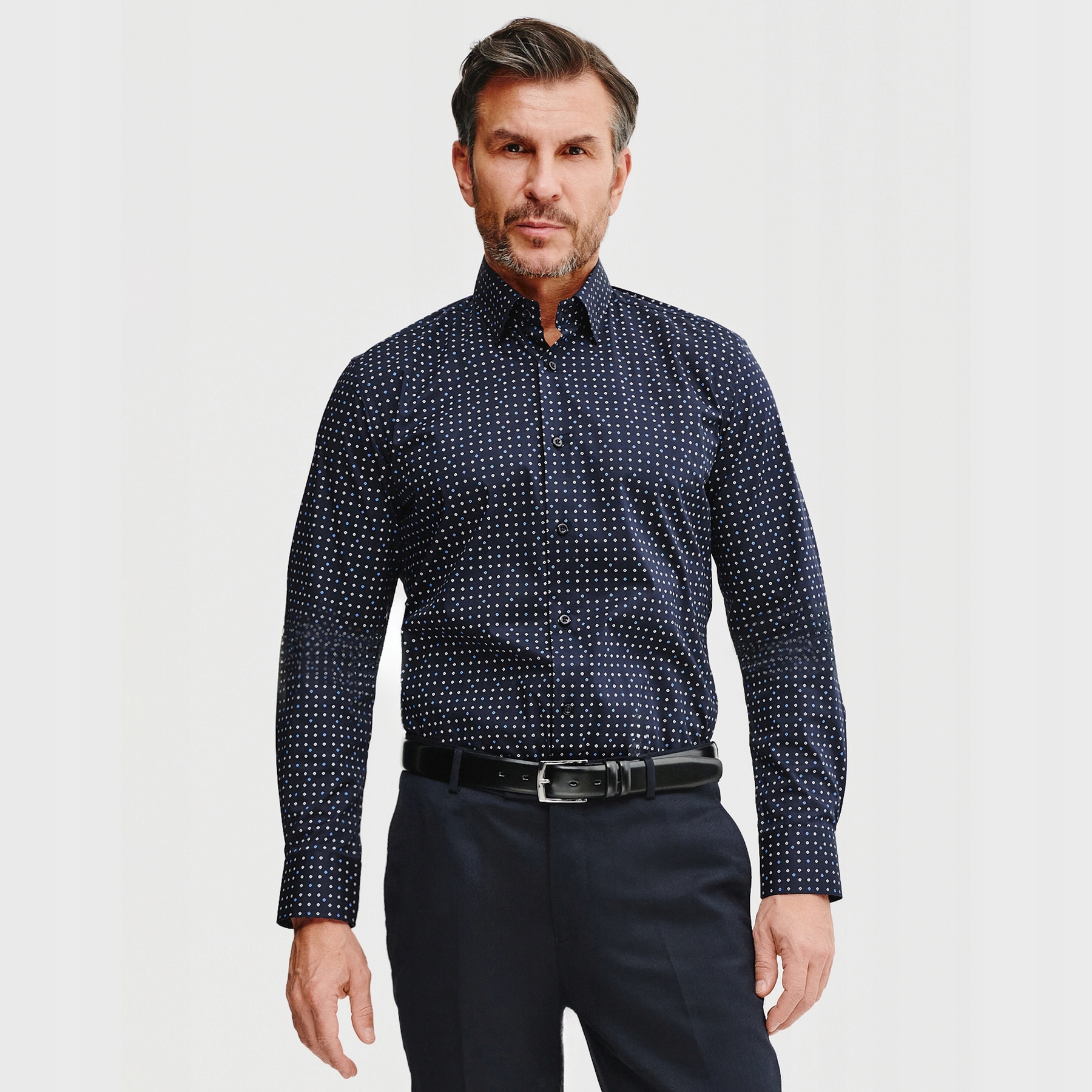 Tmavě modrá pánská košile s jemným vzorem Pako Lorente vel XL