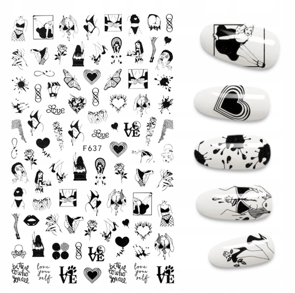 

F637 Naklejki Samoprzylepne Na Paznokcie