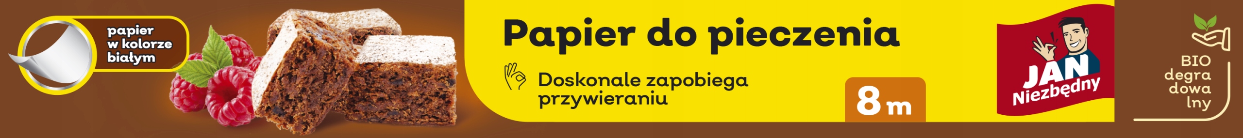 PAPIER DO PIECZENIA DO WYPIEKÓW JAN NIEZBĘDNY DŁUGI 8MX38CM NIE PRZYWIERA