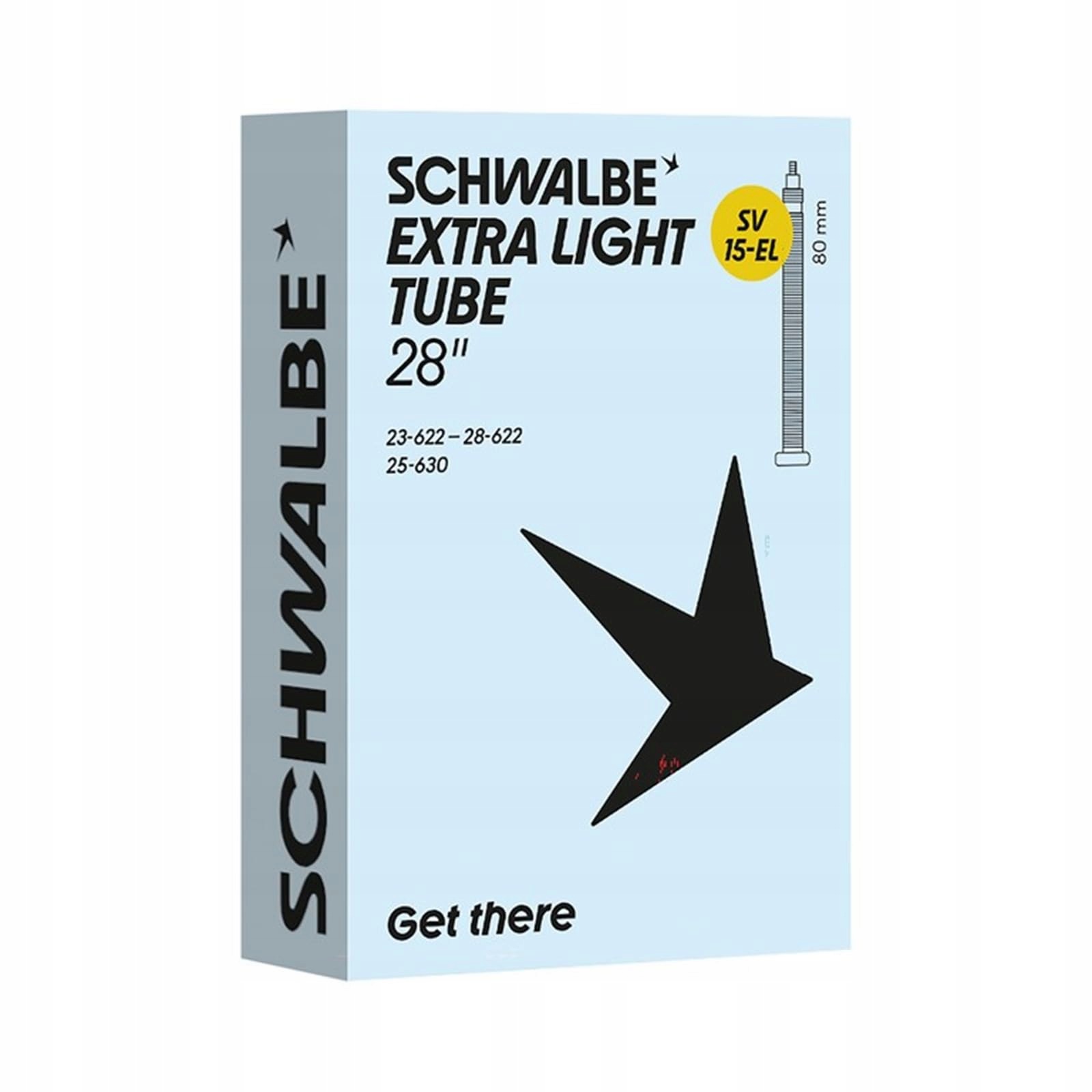 Schwalbe SV15L Extra Light Dętka 700x23/28 Wentyl Presta 80MM 23/28-622/630